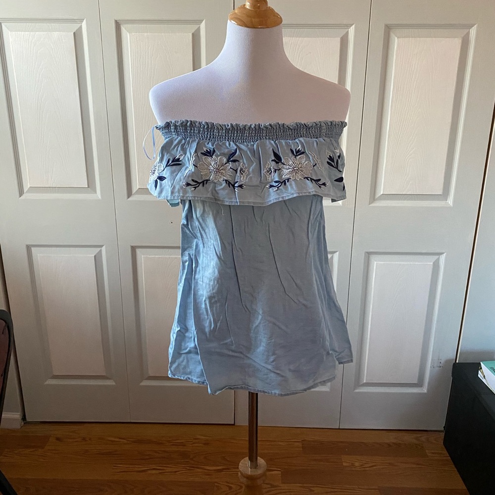 Off the Shoulder Denim Top NWT